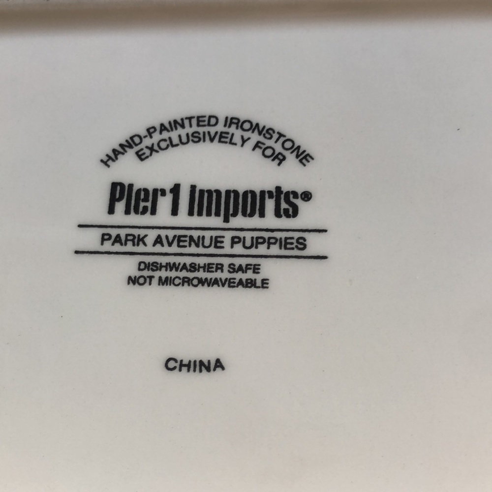 Pier 1 imports Christmas dog tray, Ironstone. Park avenue puppies. - Picture 5 of 6